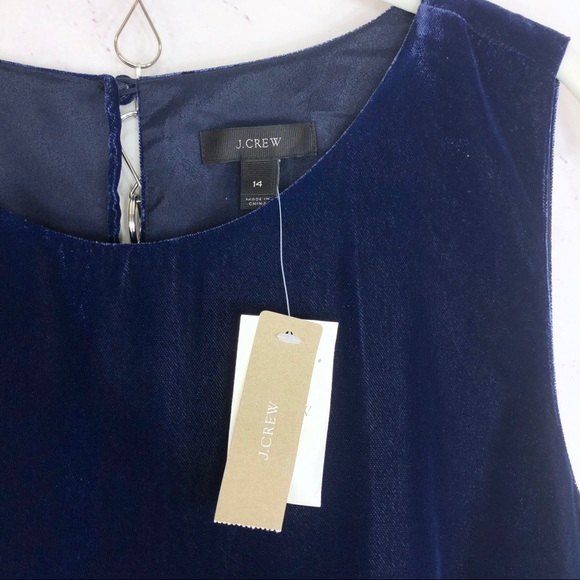 J. Crew velvet ruffle-hem sleeveless dress Sz 14 - Picture 2 of 7